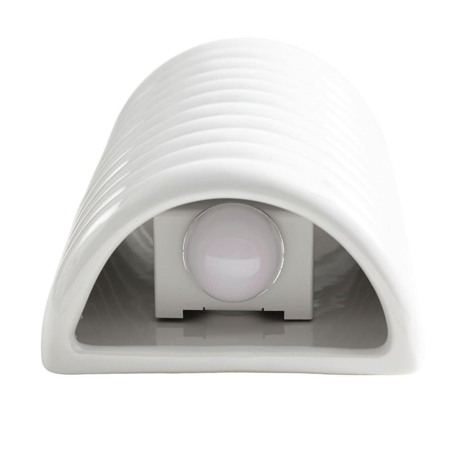 Applique murale LED Riff en céramique, blanc brillant, hauteur 25 cm
