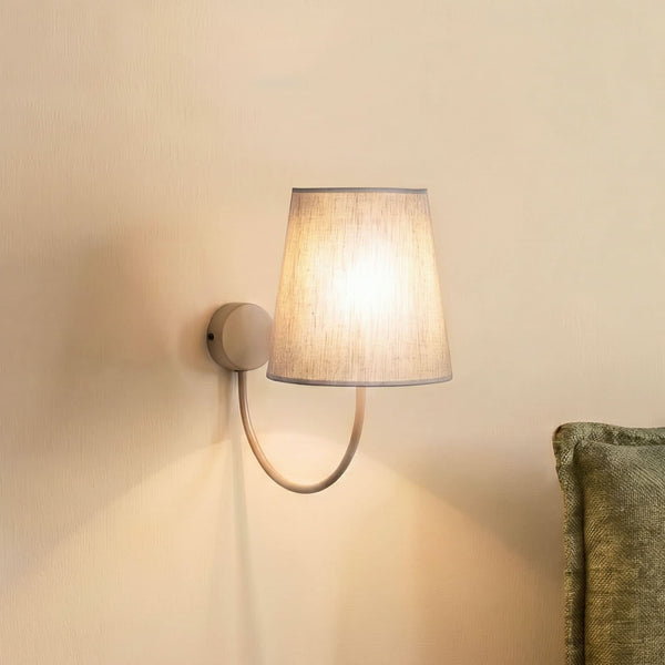 Applique murale Candi en lin, beige et sable, hauteur 35 cm