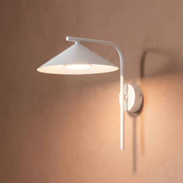 Applique murale Lume S en métal, gris et beige, hauteur 30,5 cm