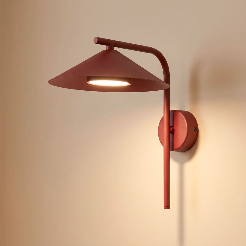 Applique murale Lume S en métal, rouge, hauteur 30,5 cm