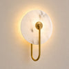 Applique murale LED Ruma en métal, albâtre et laiton, hauteur 31 cm