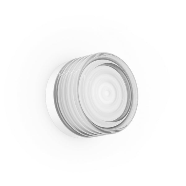 Applique murale LED Hajo en verre, transparent et blanc, Ø 12,4 cm, IP44