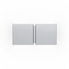 Applique murale CG Square en acier, aluminium brossé, 2 lumières, hauteur 10 cm