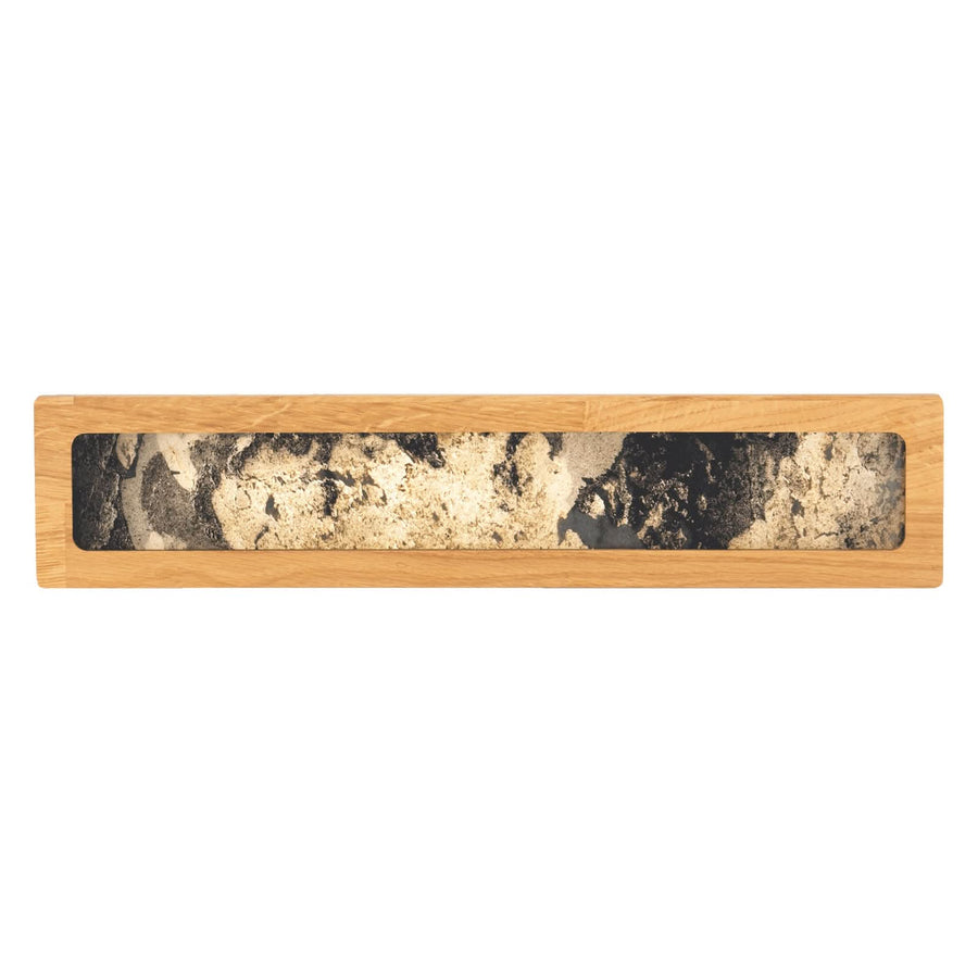 Applique murale LED Chile L en bois, chêne, hauteur 5 cm