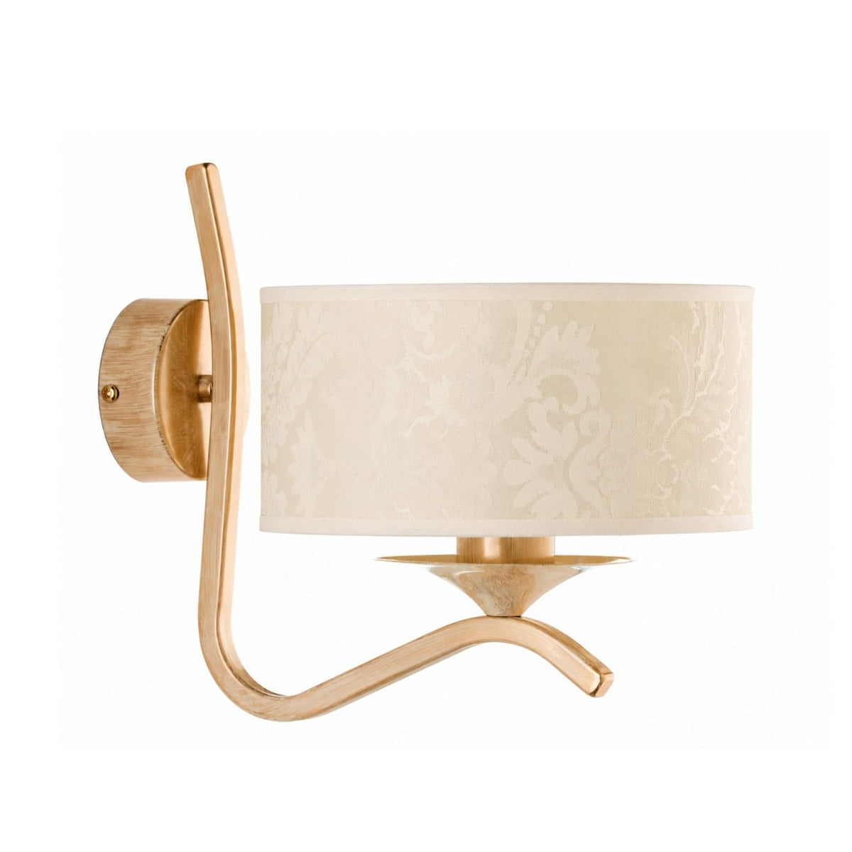 Applique murale Kaszmir Ecrie en verre, beige et doré, hauteur 23 cm