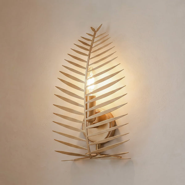 Applique murale Leaf en métal, doré, hauteur 30 cm