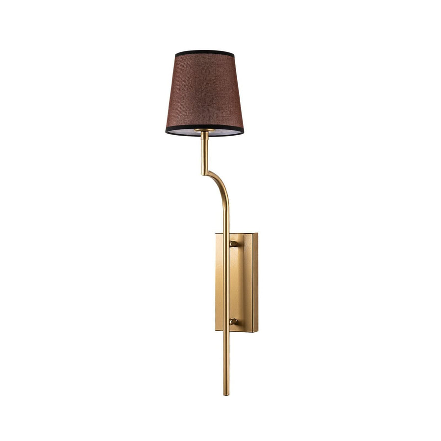Applique murale Lumora en tissu, marron et doré, hauteur 72 cm