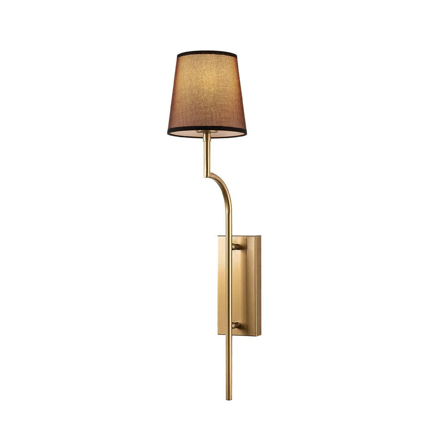Applique murale Lumora en tissu, marron et doré, hauteur 72 cm