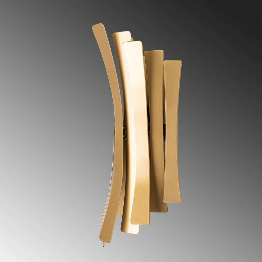 Applique murale Lınea en métal, doré, 2 lumières, hauteur 48 cm