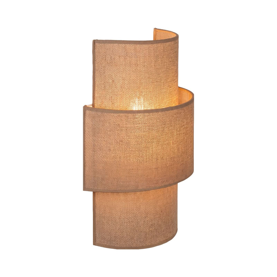 Applique murale Nature en tissu, marron, 2 lumières, hauteur 40,5 cm