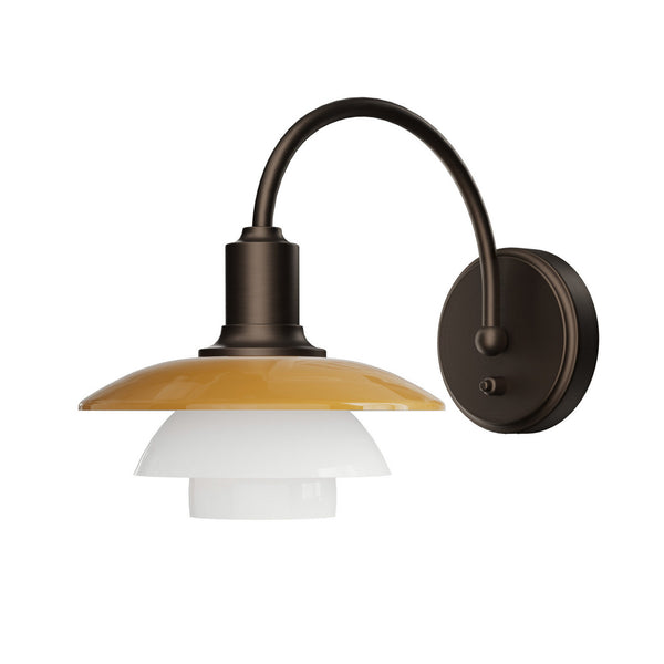 Applique murale PH 2/2 en laiton, ambre, hauteur 23,6 cm, 40 W, modèle 2