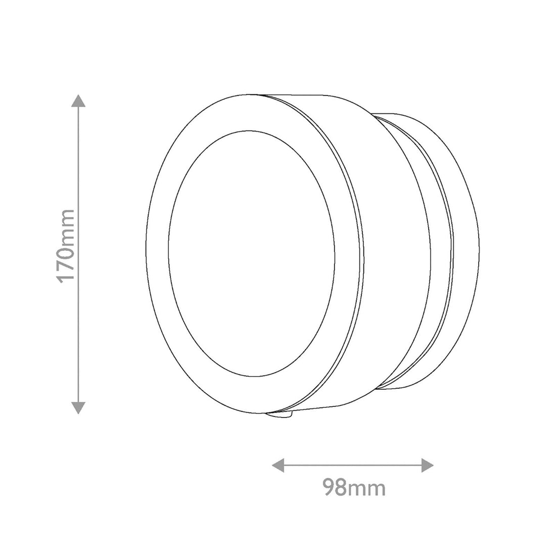 Applique murale Mercer en acier, noir mat, Ø 17 cm