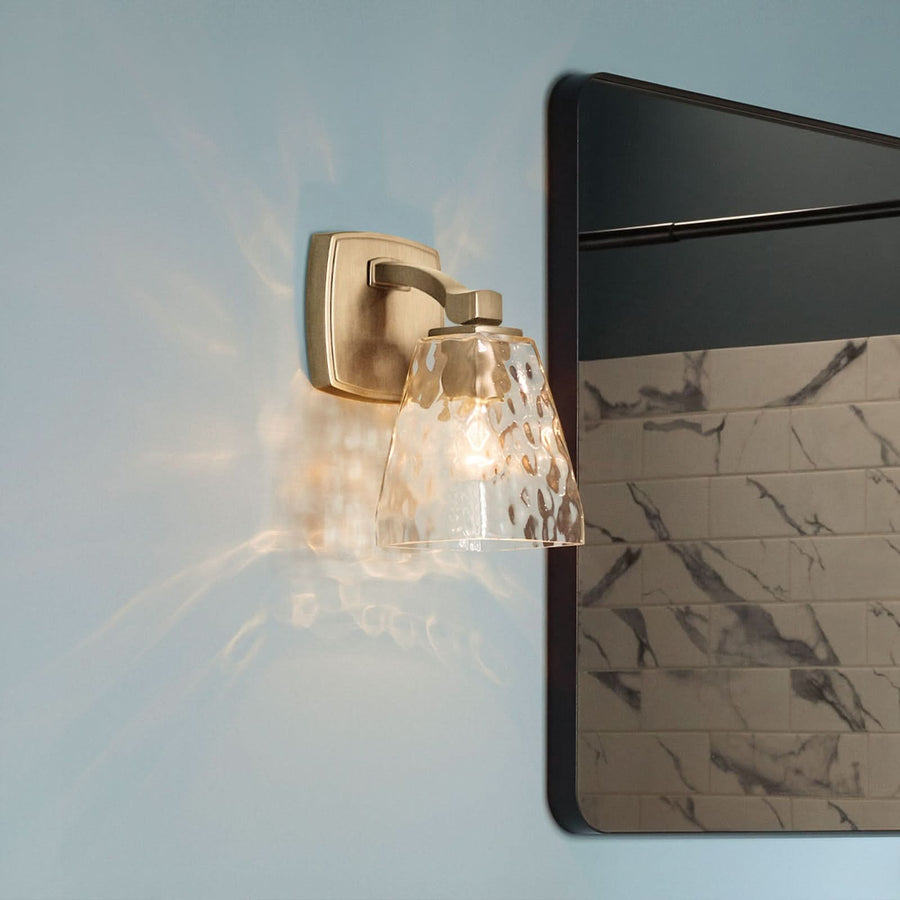 Applique murale Marant en verre, bronze et transparent, Ø 12,7 cm, IP44