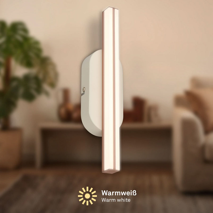 Applique murale LED Ruth en métal, gris clair et blanc, hauteur 30 cm
