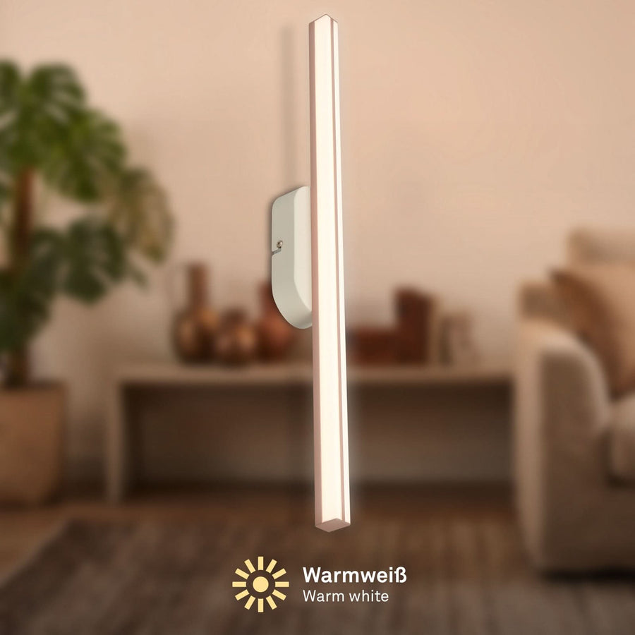 Applique murale LED Ruth en métal, gris clair et blanc, hauteur 60 cm