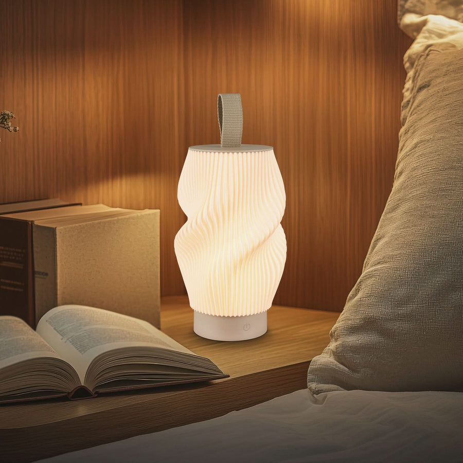 Lampe à poser d'extérieur LED rechargeable Brilo, beige et blanc, Ø 14 cm, IP44