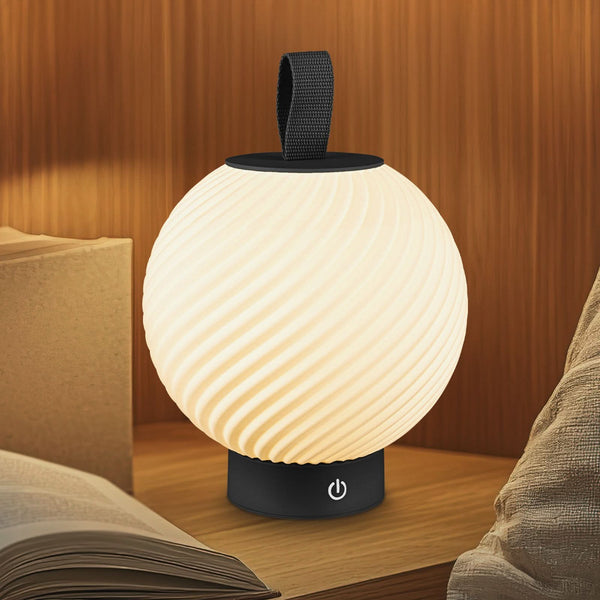 Lampe à poser d'extérieur LED Brilo, noir et blanc, Ø 18 cm, IP44