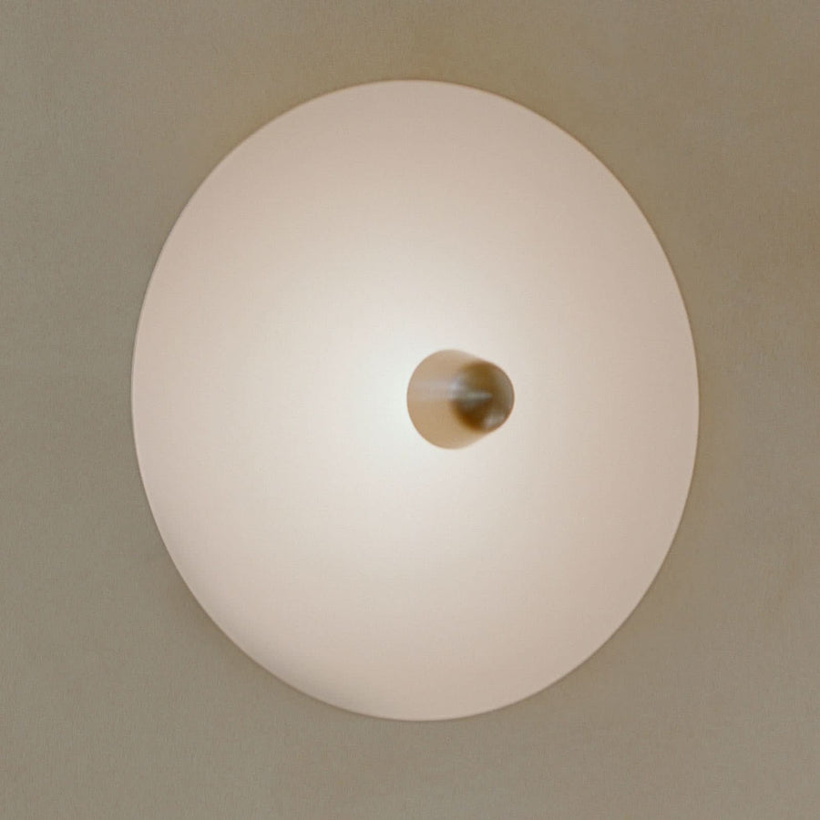 Applique murale LED Kantarell en aluminium, blanc et nickel, Ø 55 cm