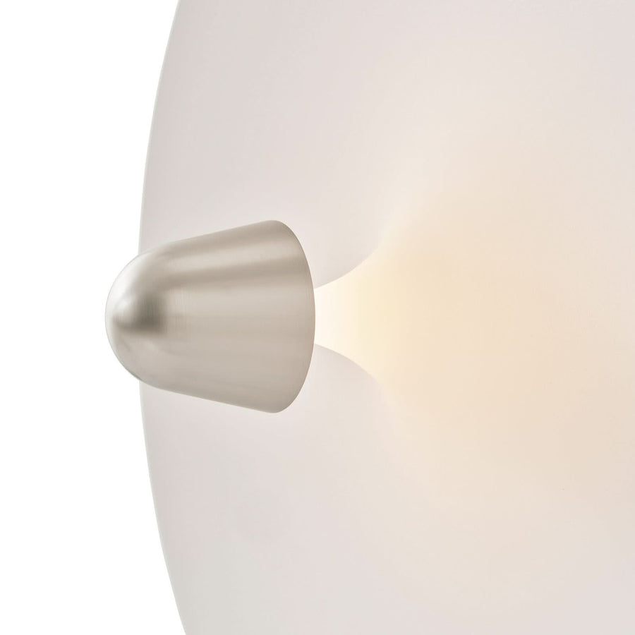 Applique murale LED Kantarell en aluminium, blanc et nickel, Ø 55 cm