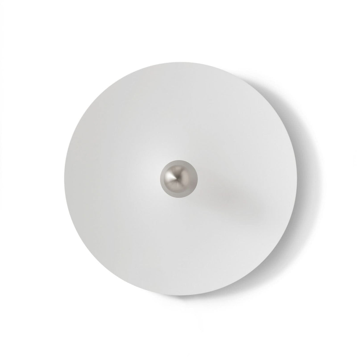 Applique murale LED Kantarell en aluminium, blanc et nickel, Ø 55 cm