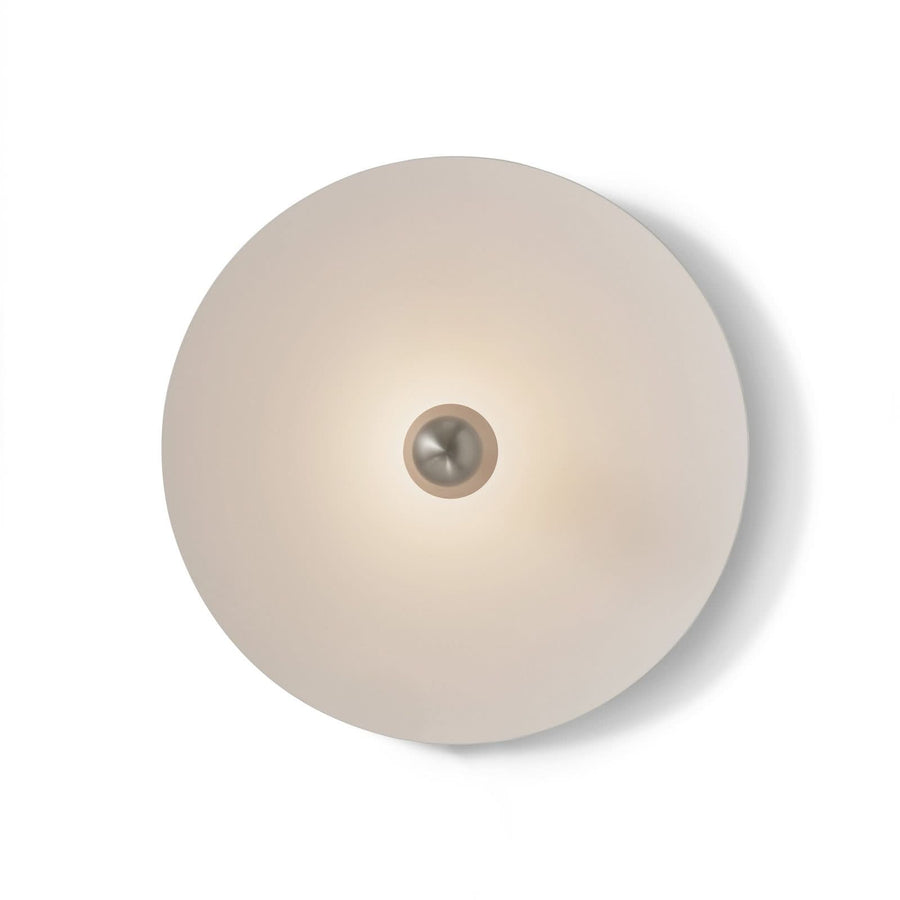 Applique murale LED Kantarell en aluminium, blanc et nickel, Ø 55 cm