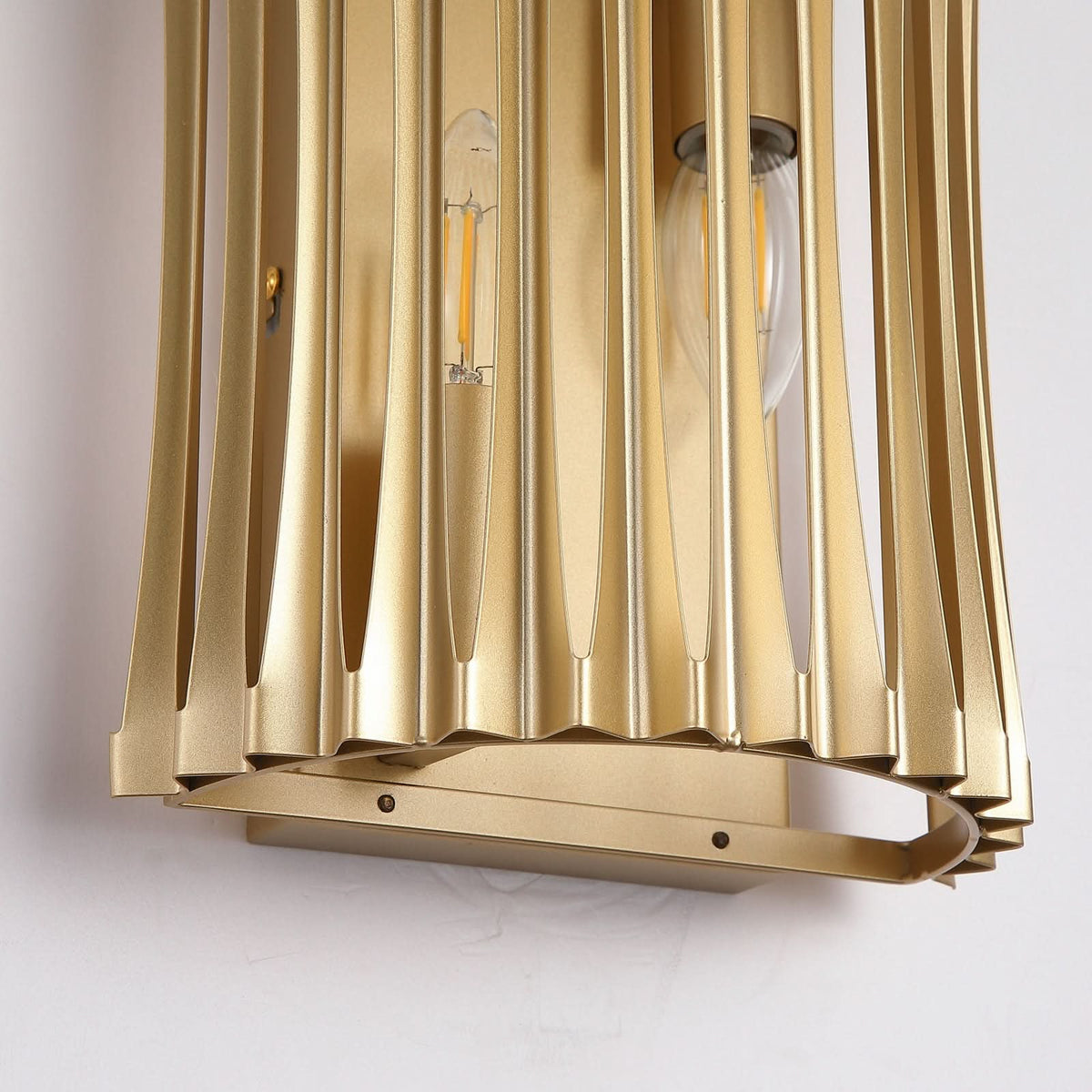 Applique murale Split en métal, doré, 2 lumières, hauteur 25 cm, IP44