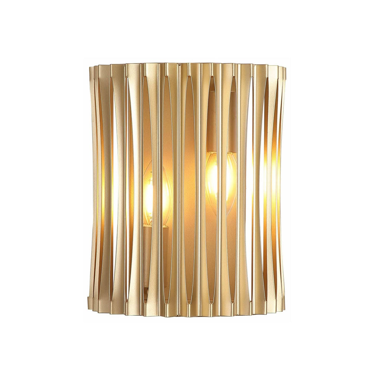 Applique murale Split en métal, doré, 2 lumières, hauteur 25 cm, IP44