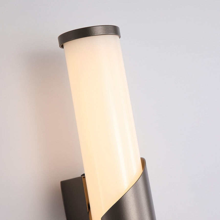 Applique murale LED Wrap en verre, bronze, hauteur 37 cm, IP44