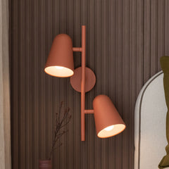 Applique murale Salamanca en métal, terracotta, 2 lumières, hauteur 43 cm