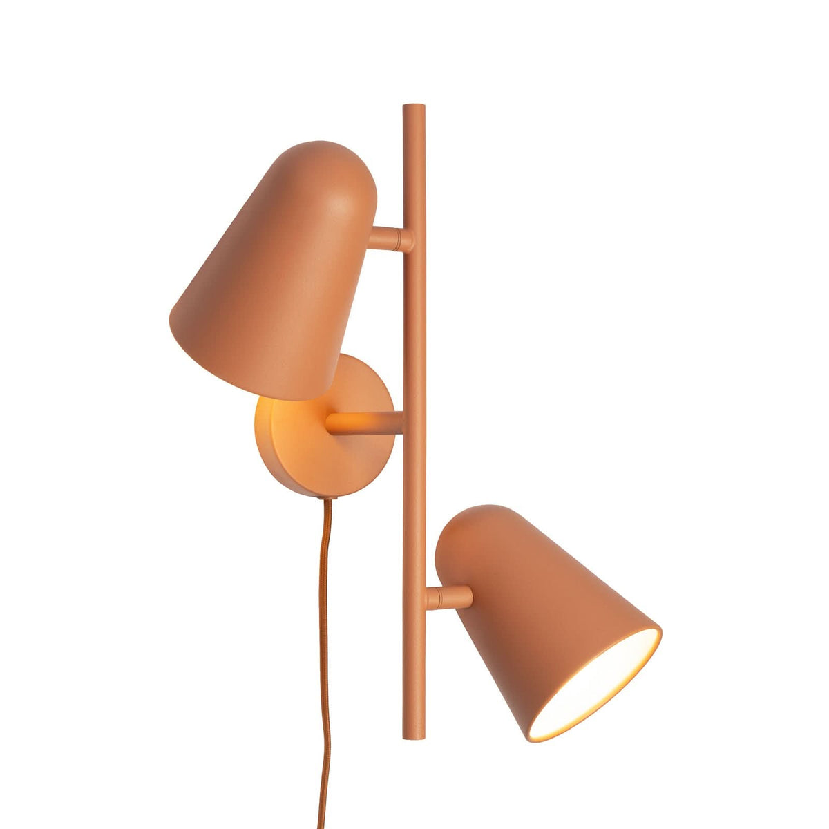 Applique murale Salamanca en métal, terracotta, 2 lumières, hauteur 43 cm