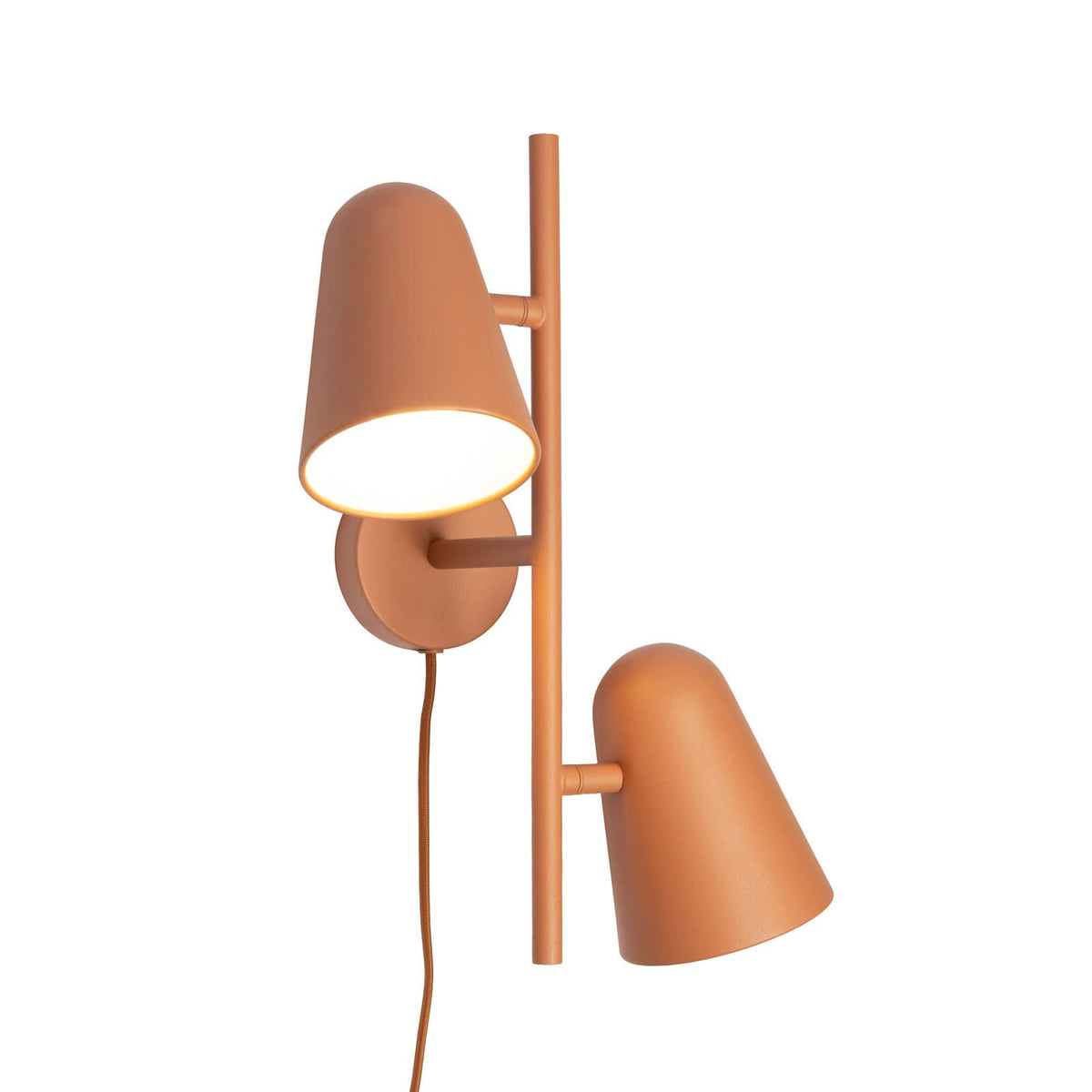 Applique murale Salamanca en métal, terracotta, 2 lumières, hauteur 43 cm
