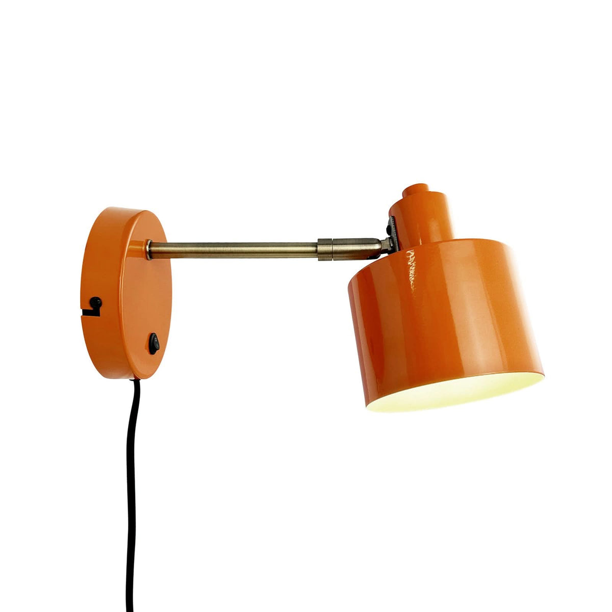 Applique murale Ocean en métal, orange et laiton, hauteur 10,5 cm