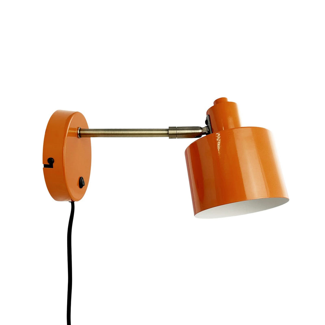 Applique murale Ocean en métal, orange et laiton, hauteur 10,5 cm