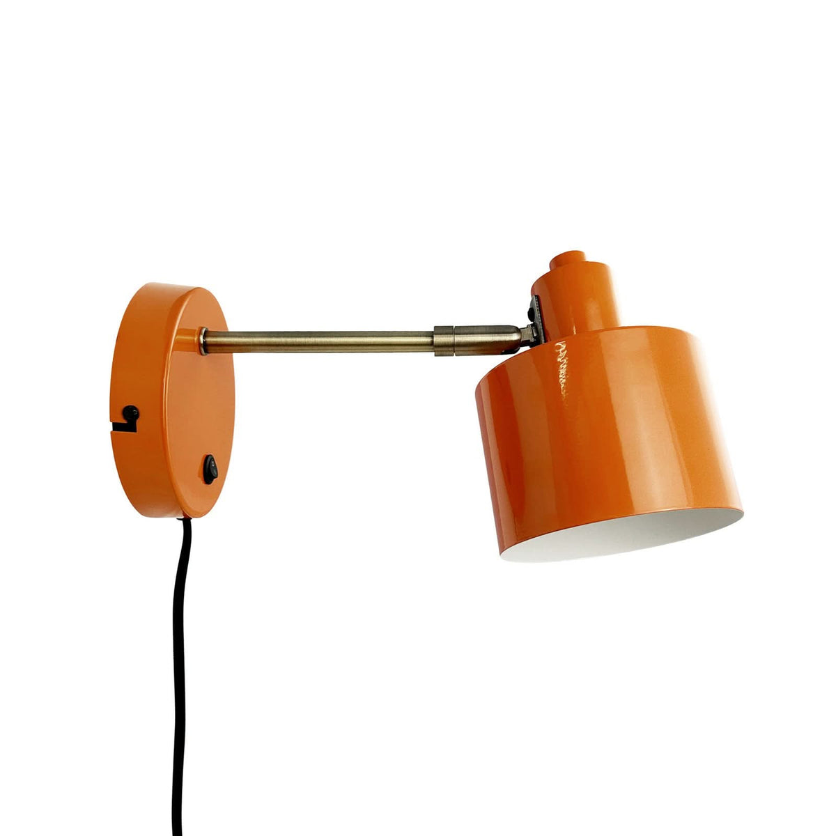Applique murale Ocean en métal, orange et laiton, hauteur 10,5 cm