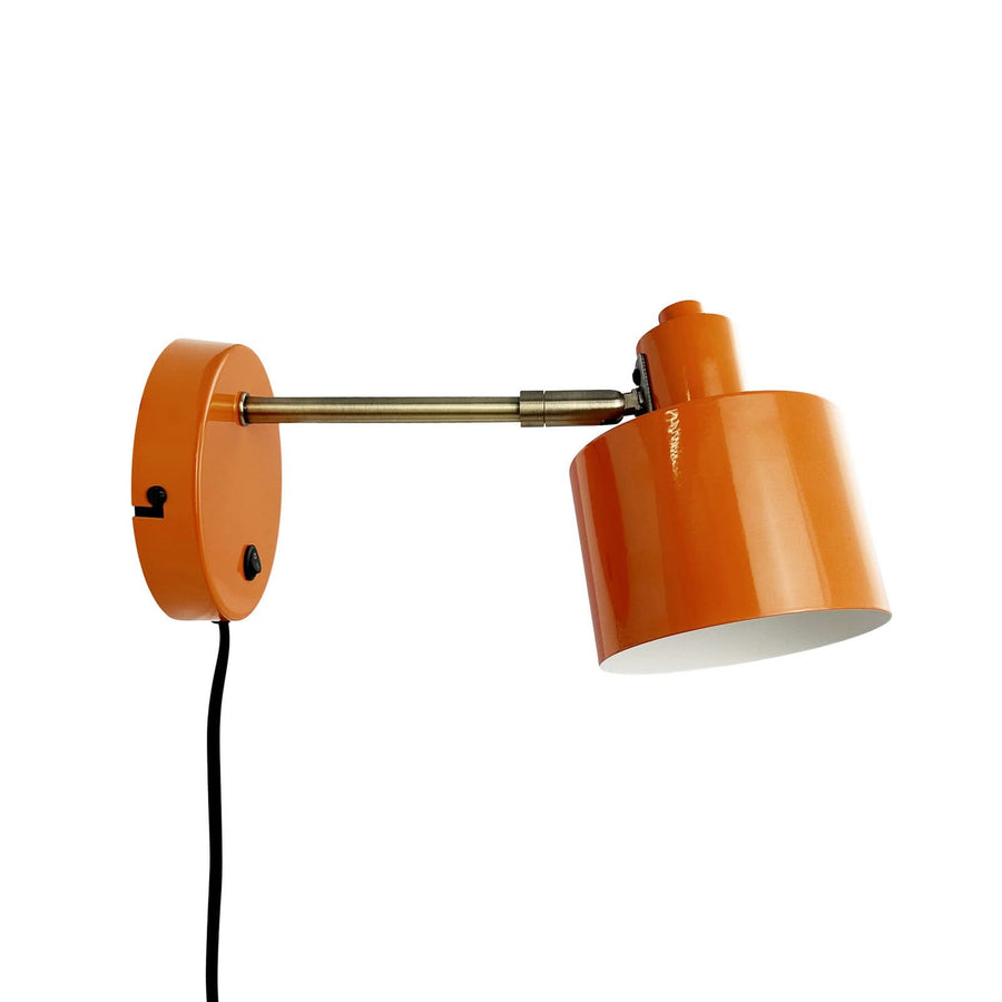 Applique murale Ocean en métal, orange et laiton, hauteur 10,5 cm