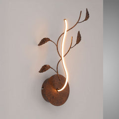 Applique murale LED Aurelia en métal, rouille, hauteur 44 cm