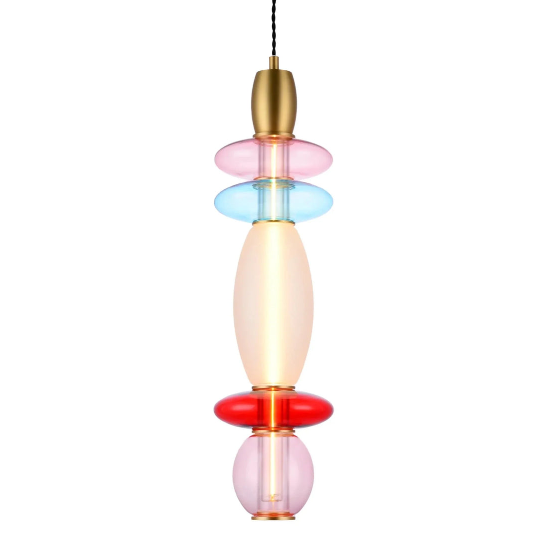 Suspension Léonor verticale – Verre design coloré