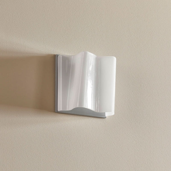 Applique murale Logico Micro en verre, blanc, hauteur 18,9 cm