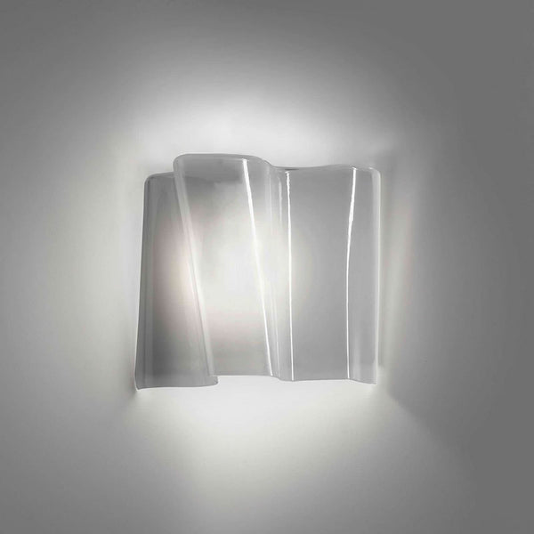 Applique murale Logico Micro 33 en verre, gris, 2 lumières, hauteur 32 cm
