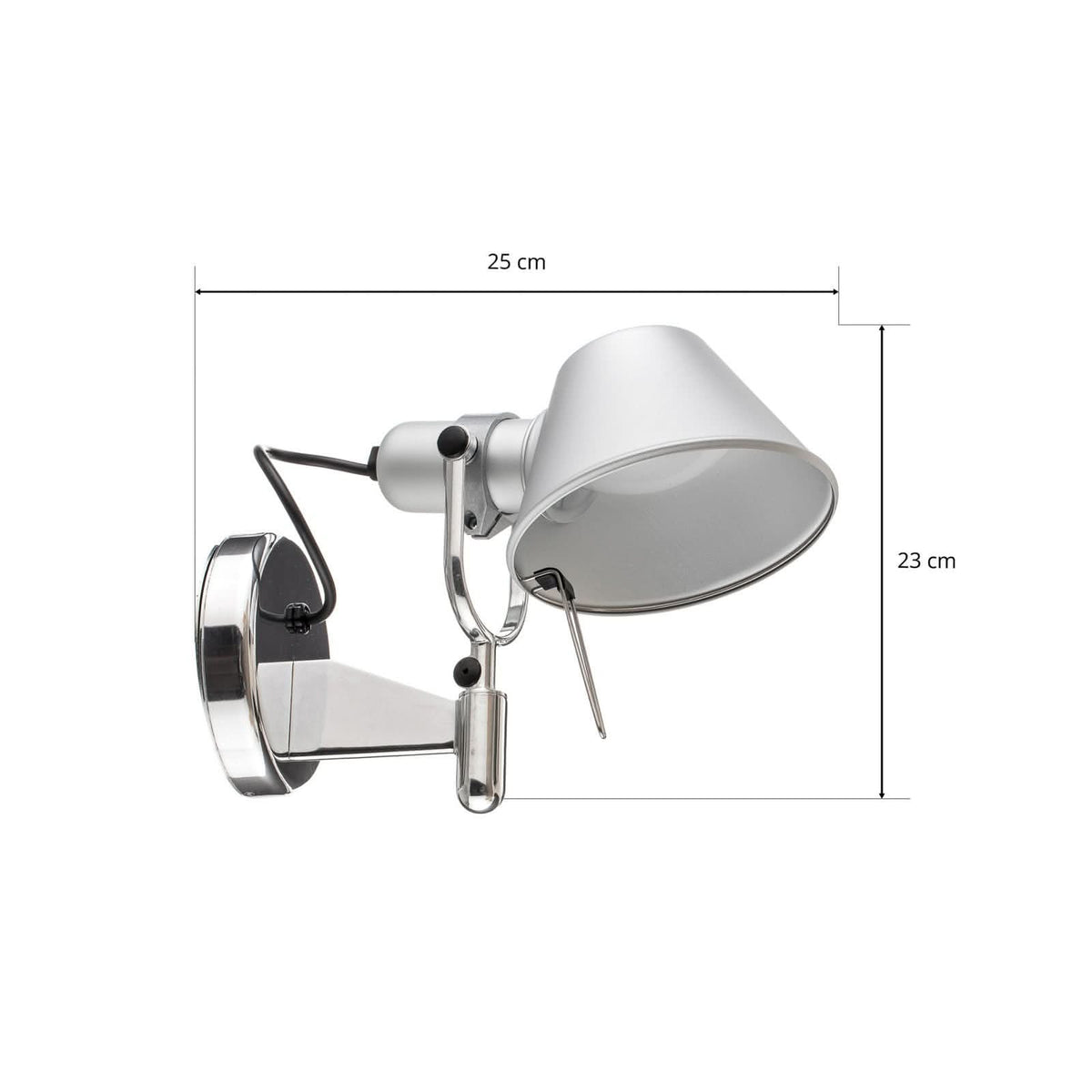 Applique murale LED Tolomeo Faretto en aluminium, hauteur 23 cm, 2700 K, 10 W, modèle 2