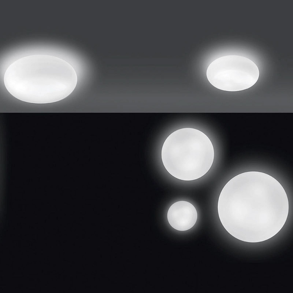 Applique murale Itka IP65 en verre, blanc, 3 lumières, Ø 50 cm, IP65