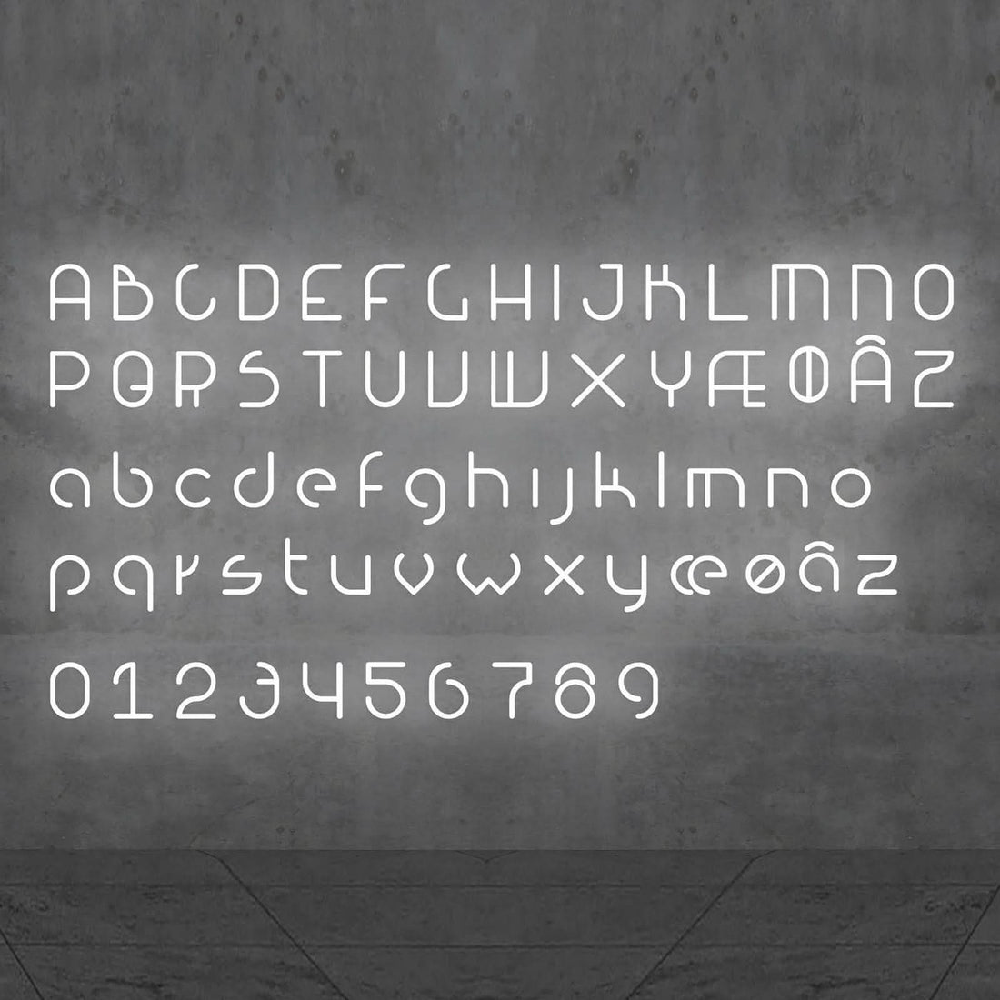 Applique murale LED Alphabet en aluminium, blanc, hauteur 95 cm, 3000 K, 38 W, largeur 95 cm
