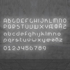 Applique murale LED Alphabet en aluminium, blanc, hauteur 65 cm, 3000 K, 20 W, largeur 65 cm, modèle 2