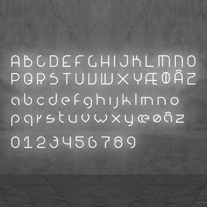Applique murale LED Alphabet en aluminium, blanc, hauteur 65 cm, 3000 K, 20 W, largeur 65 cm, modèle 2