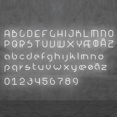 Applique murale LED Alphabet en aluminium, blanc, hauteur 95 cm, 3000 K, 27 W, largeur 65 cm, modèle 5