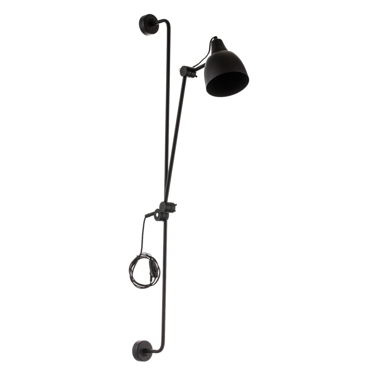 Applique murale 997 en métal, noir, hauteur 113 cm
