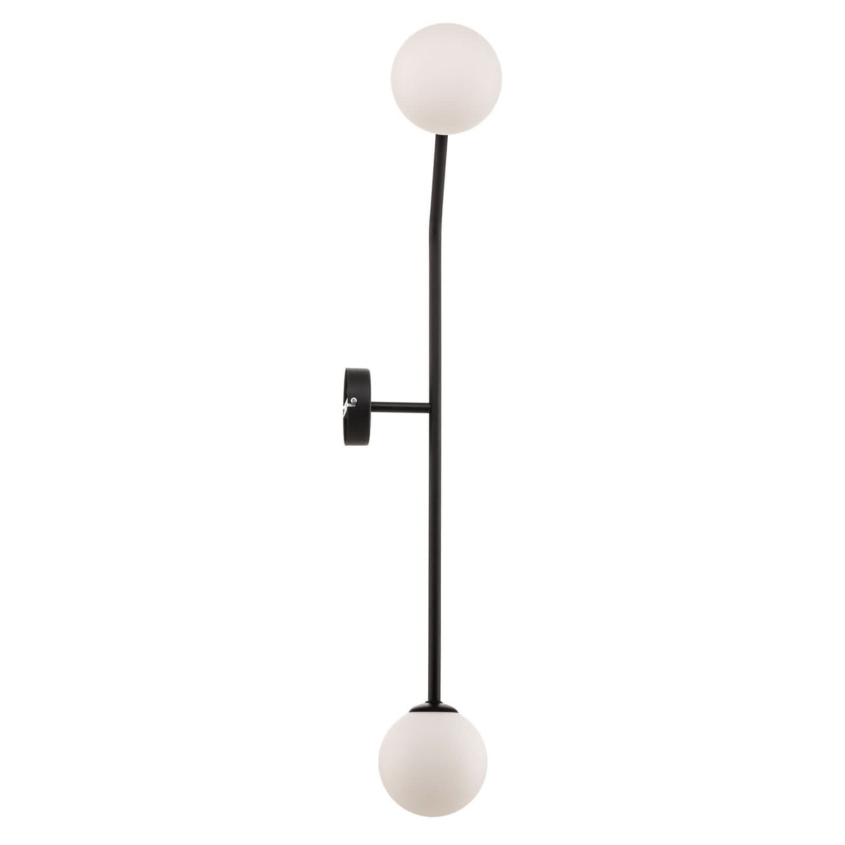 Applique murale Pure en verre, noir et blanc, 2 lumières, hauteur 34 cm