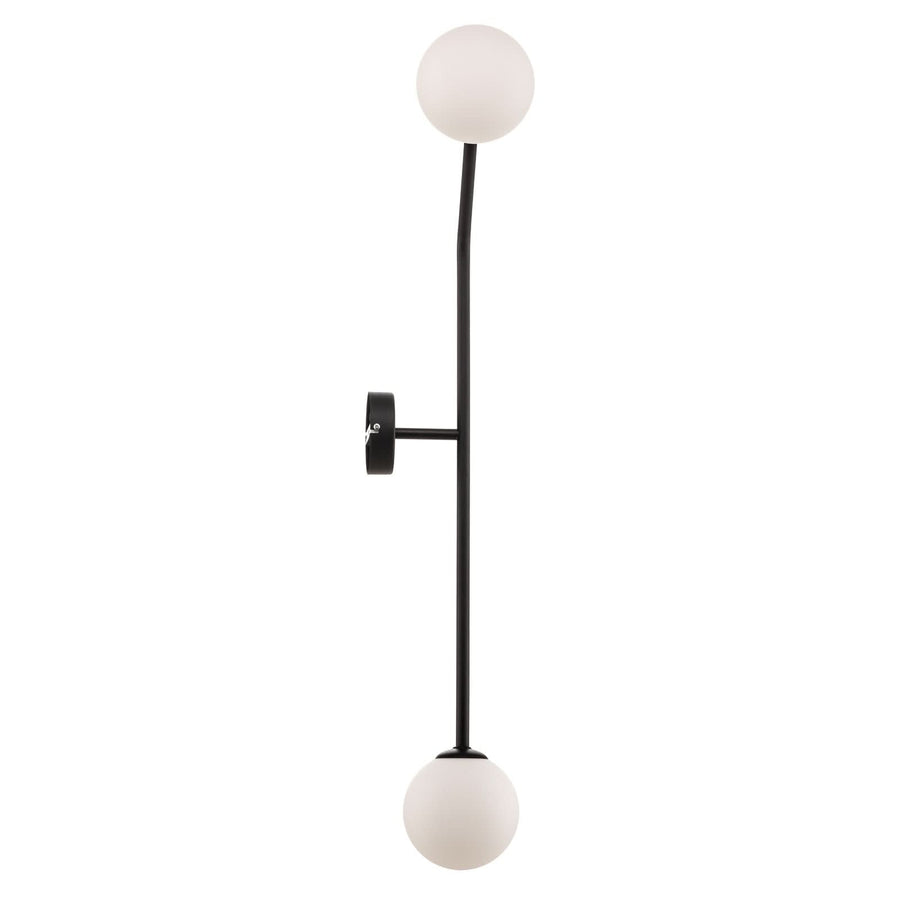 Applique murale Pure en verre, noir et blanc, 2 lumières, hauteur 34 cm