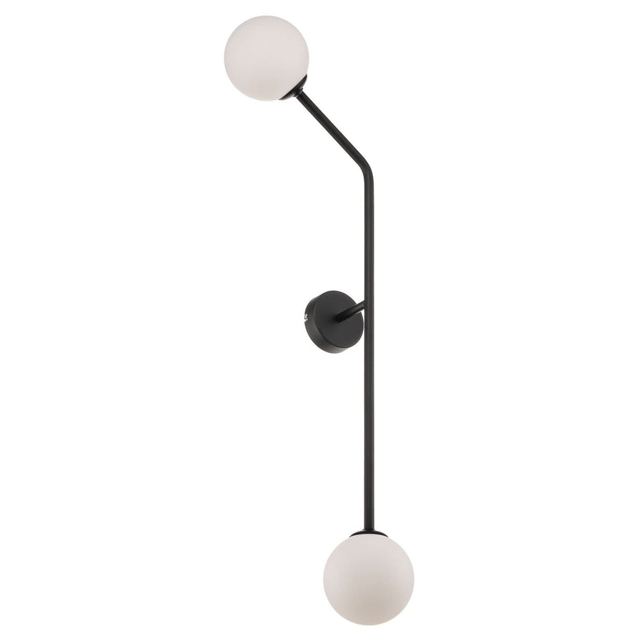 Applique murale Pure en verre, noir et blanc, 2 lumières, hauteur 34 cm