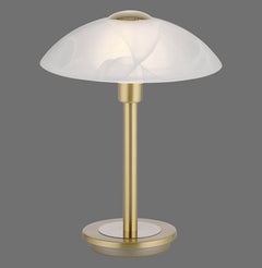 Lampe à poser Enova laiton mat, verre